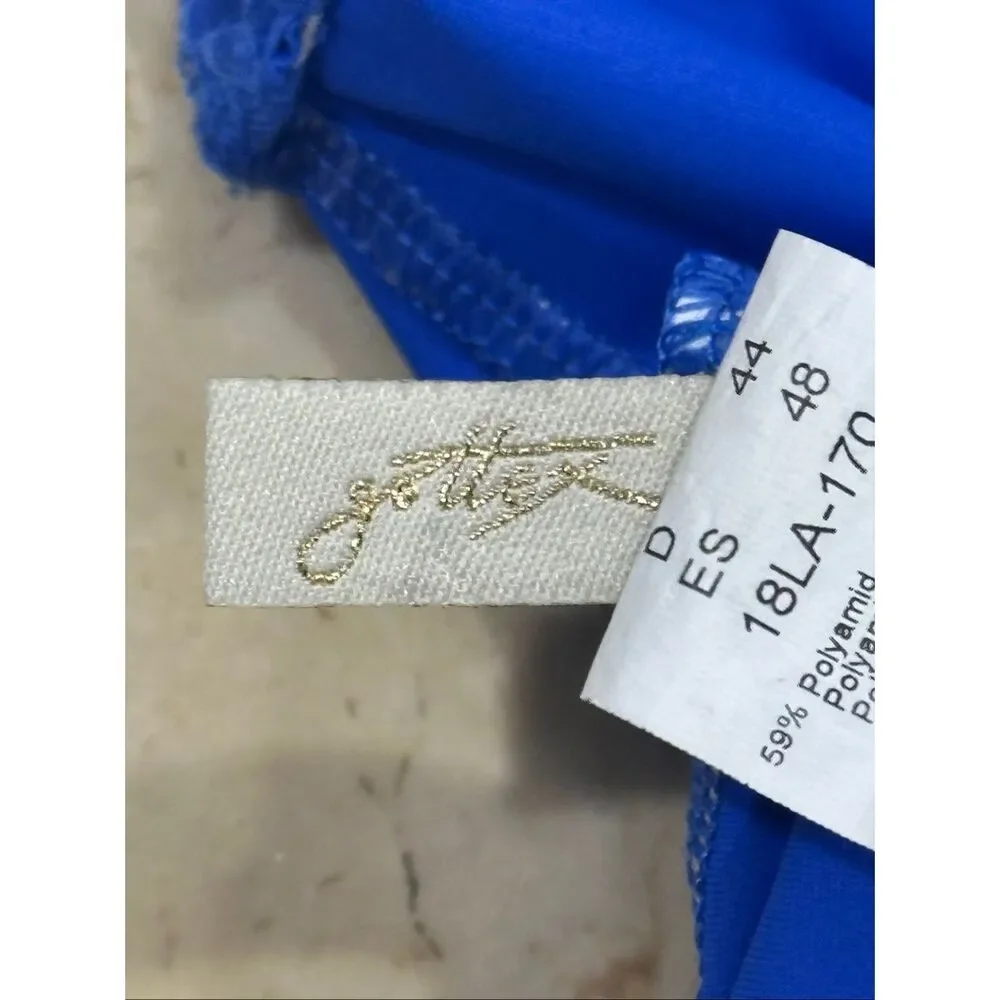 Gottex Royal Blue Mesh Overlay One Piece Swimsuit Size 14